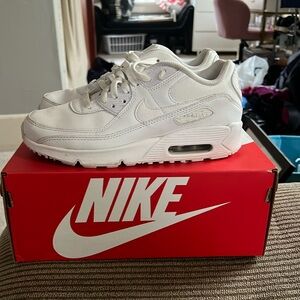 All white Nike air maxes